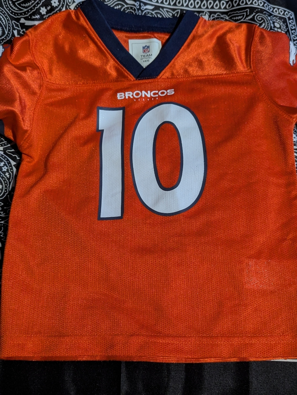 Denver Broncos #10 Orange Football Jersey Kids Size 4t